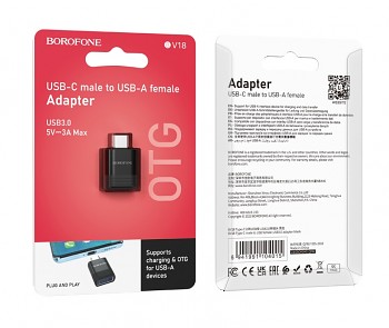 Adaptér Borofone BV18 USB-C - USB-A černý 5