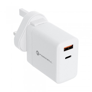 Adaptér Forcell F-Energy USB-C a USB-A s funkcí rychlonabíjení 45W bílý_5