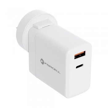 Adaptér Forcell F-Energy USB-C a USB-A s funkcí rychlonabíjení 45W bílý_6