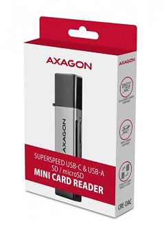 Čtečka paměťových karet AXAGON CRE-DAC USB-C a USB-A Mini šedá 2