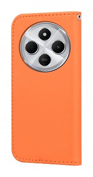 Knížkové pouzdro na Xiaomi Redmi 14C oranžové s žabkou 1