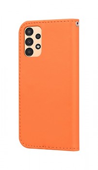 Knížkové pouzdro TopQ na mobil Samsung A13 oranžové s žabkou2
