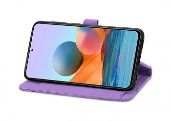 Knížkové pouzdro TopQ na mobil Xiaomi Redmi Note 10 Pro se zipem fialové3