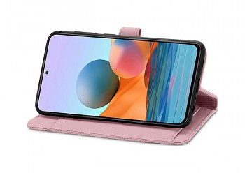 Knížkové pouzdro TopQ na mobil Xiaomi Redmi Note 10 Pro se zipem růžové4