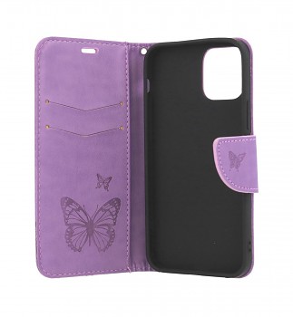 Knížkové pouzdro na iPhone 12 Butterfly fialové (2)