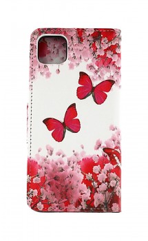 Knížkové pouzdro na Samsung A22 5G Růžoví motýlci