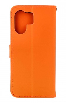 Knížkové pouzdro na Xiaomi Redmi 13C oranžové s žabkou