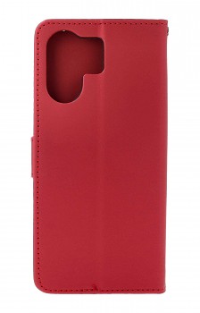 Knížkové pouzdro na Xiaomi Redmi 13C vínové s kočičkou