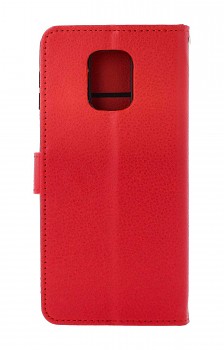 Knížkové pouzdro na Xiaomi Redmi Note 9 Pro červené s přezkou