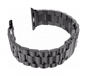 Ocelový řemínek Watchband W036 pro Apple Watch 3-4-5-6-7-SE 38-40-41 mm černý 2