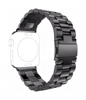 Ocelový řemínek Watchband W036 pro Apple Watch 3-4-5-6-7-SE 38-40-41 mm černý 3