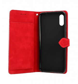 Knížkové pouzdro na Xiaomi Redmi 9A se zipem červené_1