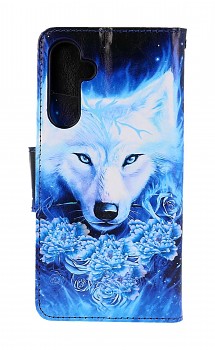 Knížkové pouzdro na Samsung A54 5G Tyrkysový vlk