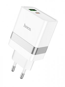 Rychlonabíječka HOCO N21 včetně USB-C datového kabelu bílá 30W