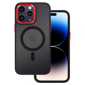 Tel Protect Magnetic Carbon Case pro Iphone 12 Pro Max Black-red