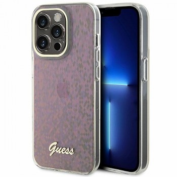 Originální pouzdro GUESS IML Faceted Mirror Disco Iridescent hardcase GUHCP15XHDECMP pro Iphone 15 Pro Max pink