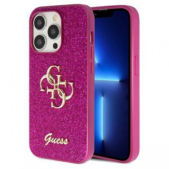 Originální pouzdro GUESS Glitter Script Big 4G hardcase GUHCP15XHG4SGU pro Iphone 15 Pro Max purple