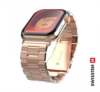 Řemínek Swissten pro Apple Watch kovový 38-40 mm zlatý