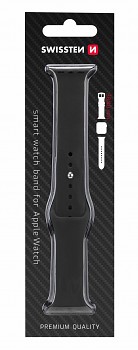 Řemínek Swissten pro Apple Watch silikonový - marine straps 42-44/45-49 mm černý