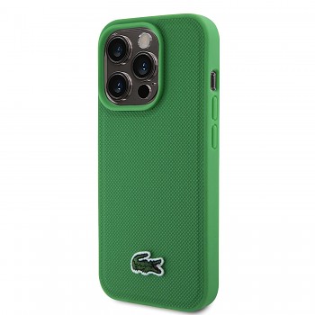 Zadní kryt Lacoste Iconic Petit Pique Woven Logo Magsafe pro iPhone 15 Pro Max Green