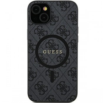 Originální pouzdro GUESS - hardcase 4G Collection Leather Metal Logo MagSafe GUHMS24SG4GFRK pro Samsung Galaxy S24 Black