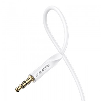 Audio kabel Borofone BL16 jack 3,5 mm na jack 3,5 mm bílý