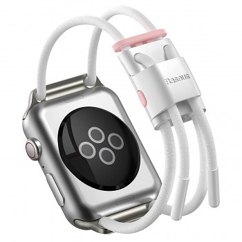 Sportovní řemínek Baseus Let`s Go pro Apple Watch 3-4-5-6-SE 38-40 mm (LBAPWA4-A24) bílo-růžový