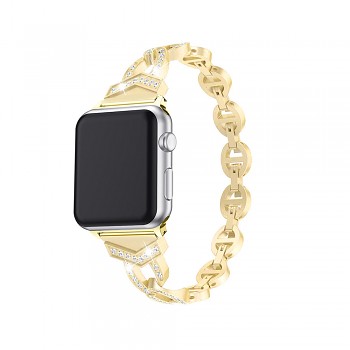 Řemínek na hodinky pro Apple Watch 42/44/45 design 3 zlatý