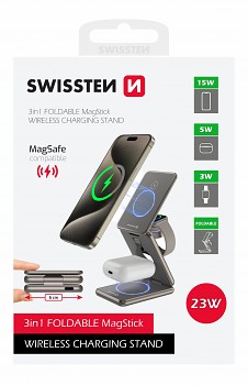 Bezdrátová nabíječka Swissten al1 šedá (kompatibilní s magsafe)