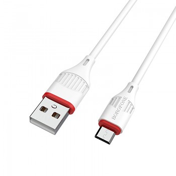 Kabel Borofone BX17 Enjoy - USB na Micro USB - 2A 1 metr bílý