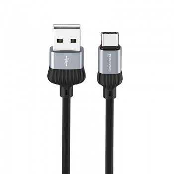 Borofone kabel BX28 Dignity - USB na Typ C - 2,4A 1 metr šedý