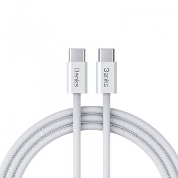 Datový kabel Benks D46 - Type C to Type C - PD 60W 3A 1 m bílý