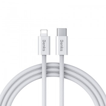 Datový kabel Benks D46 - Type C to Lightning - PD 27W 3A 1 m bílý