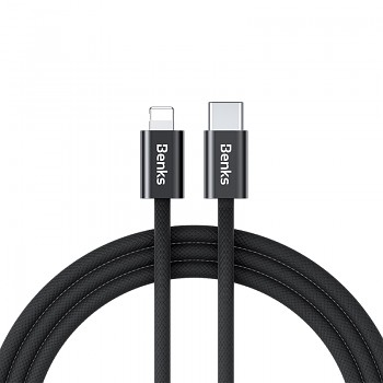 Datový kabel Benks D46 - Type C to Lightning - PD 27W 3A 1 m černý