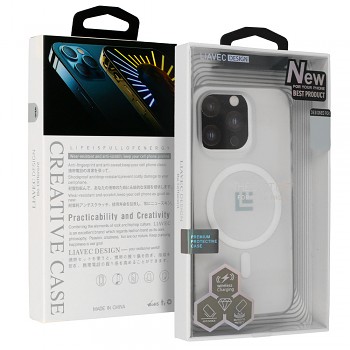 Zadní kryt Liavec Warframe Magsafe Series pouzdro pro iPhone 15 Pro bílý
