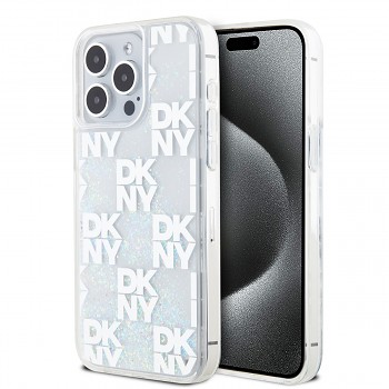 Zadní Kryt DKNY Liquid Glitter Checkered Pattern na iPhone 15 Pro Max Transparent