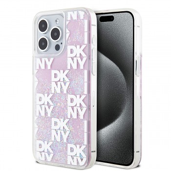 Zadní Kryt DKNY Liquid Glitter Checkered Pattern na iPhone 15 Pro Max Pink