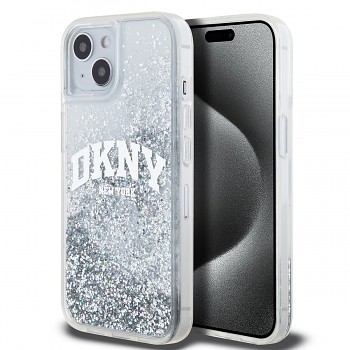 Zadní Kryt DKNY Liquid Glitter Arch Logo na iPhone 14 Transparent