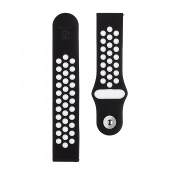 Silikonový řemínek Tactical 840 Double 22mm Black-White