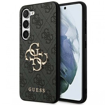 Guess PU 4G Metal Logo Zadní Kryt pro Samsung Galaxy A55 5G Grey