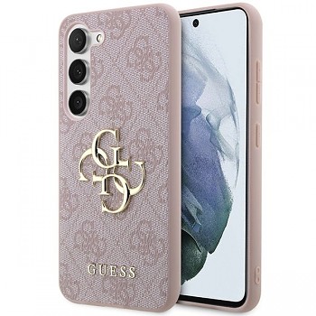 Guess PU 4G Metal Logo Zadní Kryt pro Samsung Galaxy A35 5G Pink