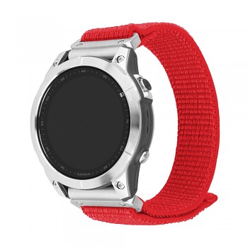 Nylonový řemínek FIXED Nylon Sporty Strap pro Garmin QuickFit 26mm, červený