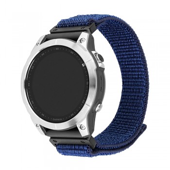 Nylonový řemínek FIXED Nylon Sporty Strap pro Garmin QuickFit 22mm, tmavě modrý