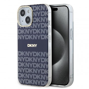 Zadní Kryt DKNY PC/TPU Repeat Pattern Tonal Stripe Magsafe pro iPhone 14 modrý