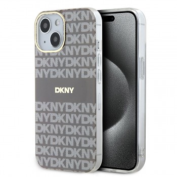 Zadní Kryt DKNY PC/TPU Repeat Pattern Tonal Stripe Magsafe na iPhone 13 Beige