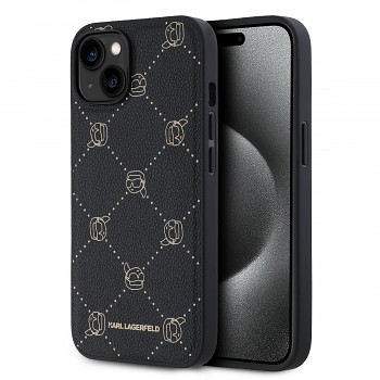 Karl Lagerfeld PU Karl Heads Pattern Magsafe Zadní Kryt pro iPhone 14 Black