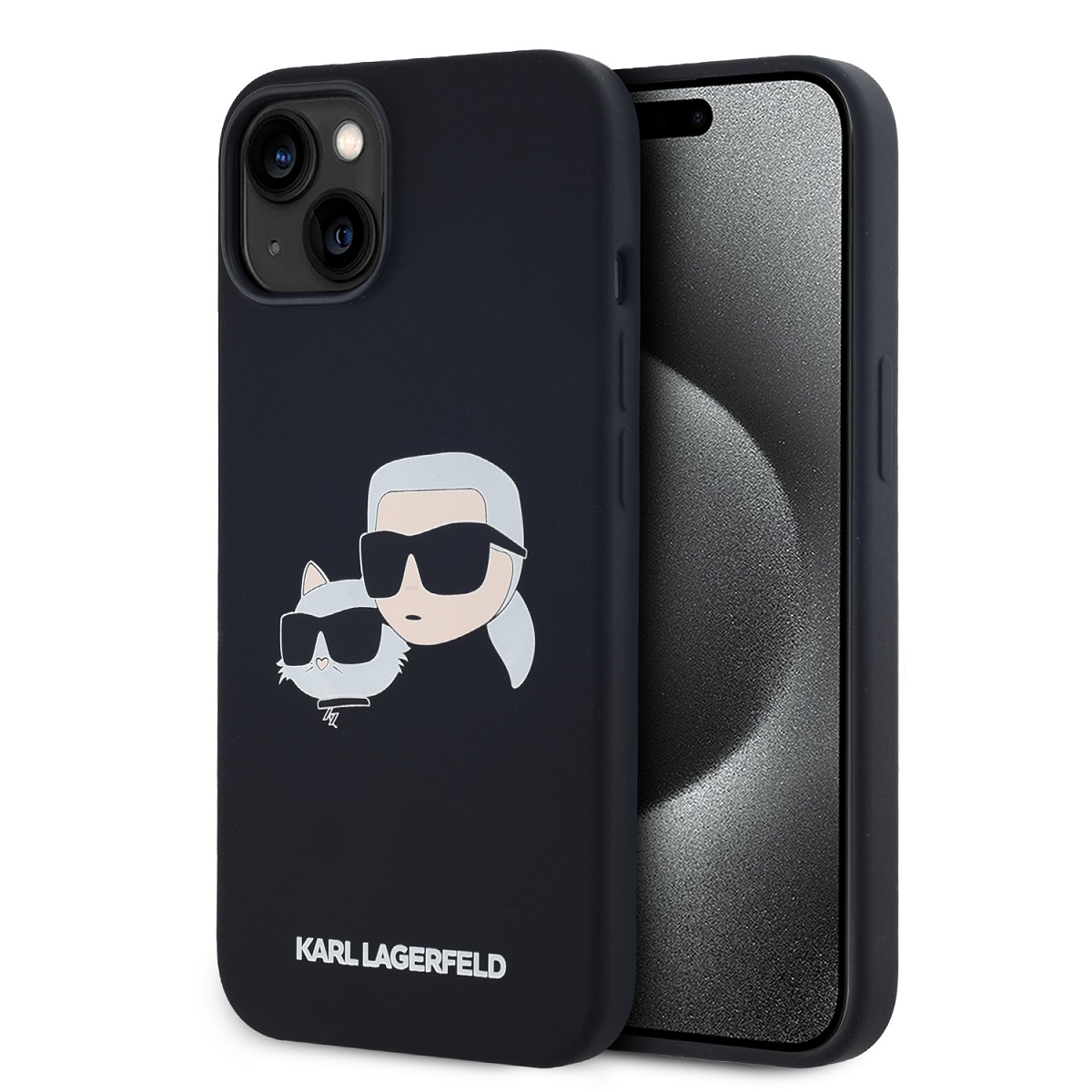 Karl Lagerfeld Liquid Silicone Double Heads Magsafe Zadní Kryt pro iPhone 14 Black