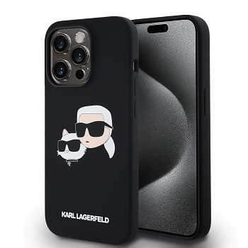 Karl Lagerfeld Liquid Silicone Double Heads Magsafe Zadní Kryt pro iPhone 14 Pro Black