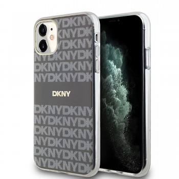 Zadní Kryt DKNY PC/TPU Repeat Pattern Tonal Stripe Magsafe na iPhone 11 Beige