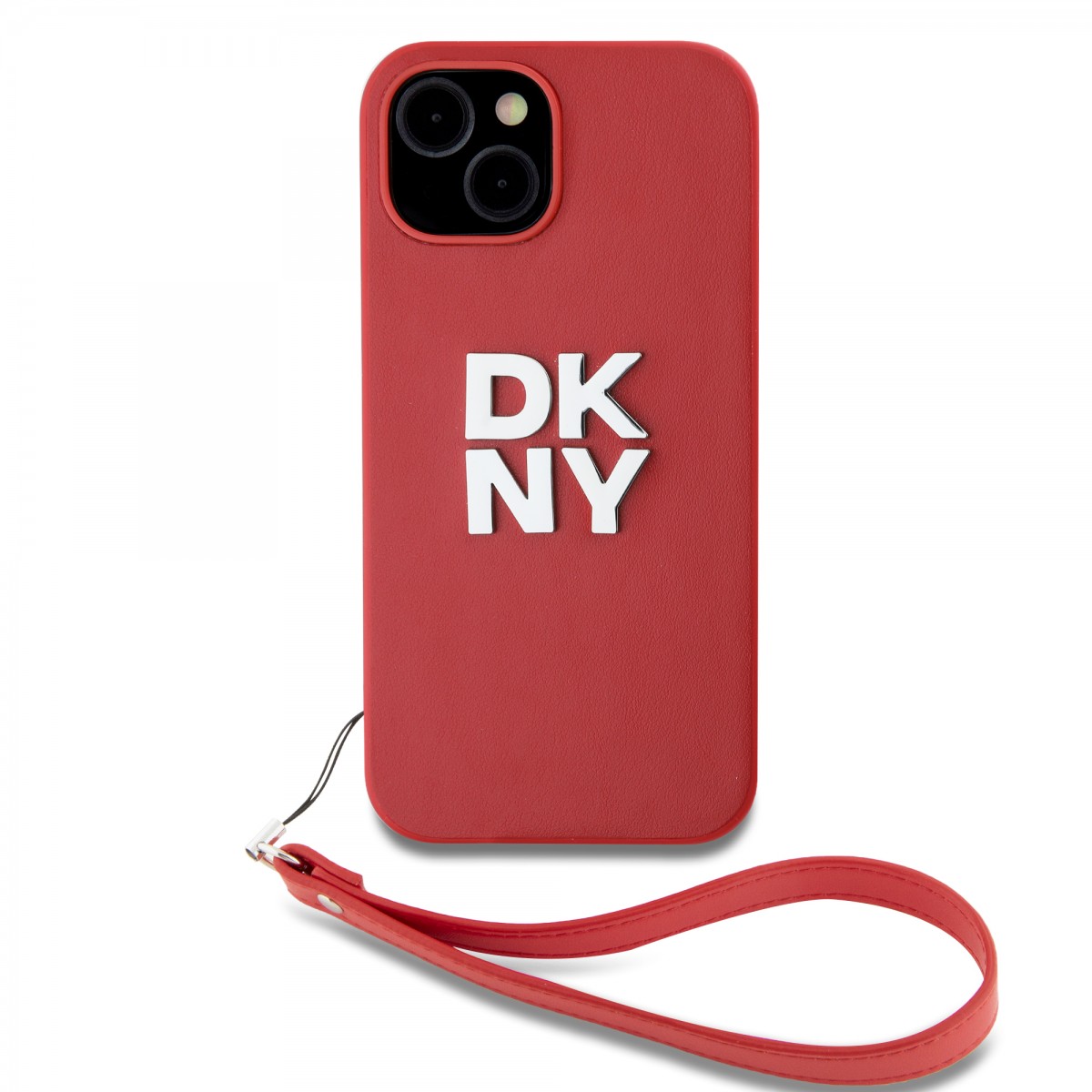 Zadní Kryt DKNY PU Leather Stack Logo Wrist Strap pro iPhone 13 Pink